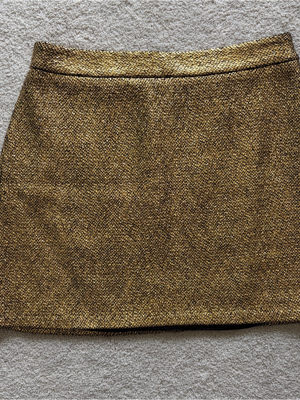 Milly Metallic Gold Snakeskin Mini Skirt